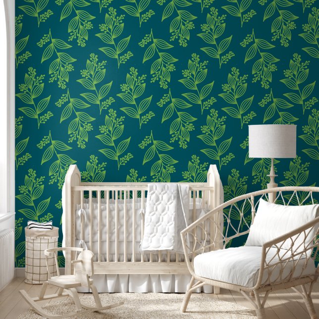 Lichtgroene Bloem Botanische Groene Achtergrond Bl Behang (Kinderen)