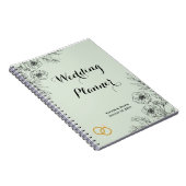 LICHTGROENE BLOEMEN BRUILOFT PLANNER NOTITIEBOEK (Rechterzijde)