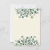 Lichtgroene Bloemen Winter bruiloft Kaart (Achterkant)