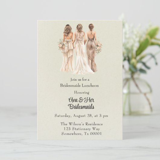 Lichtgroene bruidsmeisjes Bridesmaids Luncheon Kaart (Staand voorkant)