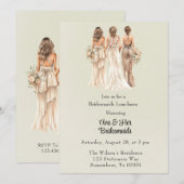 Lichtgroene bruidsmeisjes Bridesmaids Luncheon Kaart (Voorkant / Achterkant)