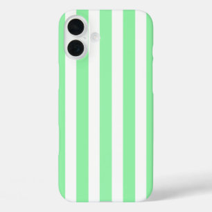 Lichtgroene candy strepen iPhone 16 plus hoesje