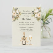 Lichtgroene Champagne Wijnglas Brunch & Bubbly Kaart (Staand voorkant)