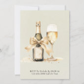 Lichtgroene Champagne Wijnglas Brunch & Bubbly Kaart (Achterkant)