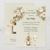 Lichtgroene Champagne Wijnglas Brunch & Bubbly Kaart (Voorkant / Achterkant)