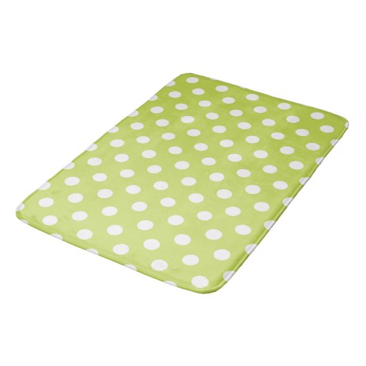 Lichtgroene Chartreuse & Witte Stippen Stip Badmat (Gekanteld)