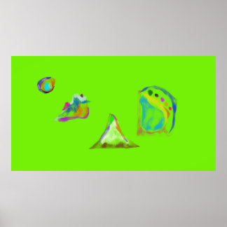 Lichtgroene Eenvoudige Abstracte Objecten Poster