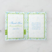 Lichtgroene en blauwe bloemen foto dankkaart bedankkaart (Binnen)