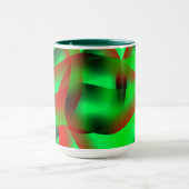 Lichtgroene en heldere rode golvingen, met schaduw mok (Midden)