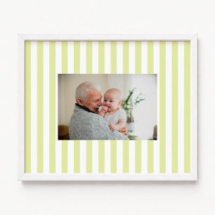 Lichtgroene en witte Candy Strepen Baby Foto Poster