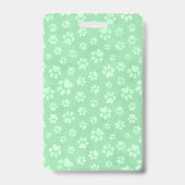 Lichtgroene en witte dierenpootafdrukmonogram badge (Achterkant)