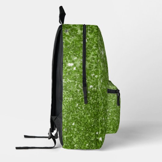 Lichtgroene faux glitter bedrukte rugzak (Links)