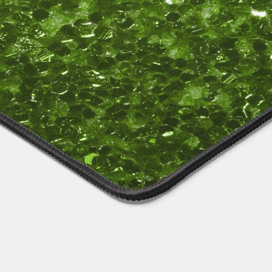 Lichtgroene faux glitter bureaumat (Hoek)