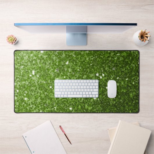 Lichtgroene faux glitter bureaumat (Kantoor 1)