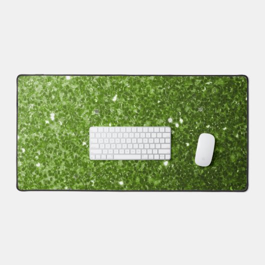 Lichtgroene faux glitter bureaumat (Keyboard & Muis)