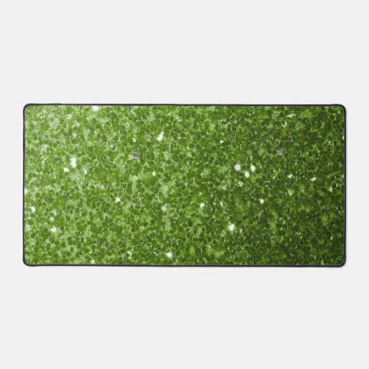 Lichtgroene faux glitter bureaumat (Voorkant)