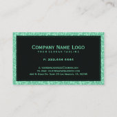 Lichtgroene faux-glitter en -sparken visitekaartje (Achterkant)