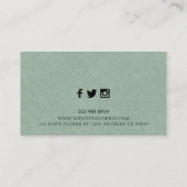 Lichtgroene faux linnen textuur achtergrond visitekaartje (Achterkant)