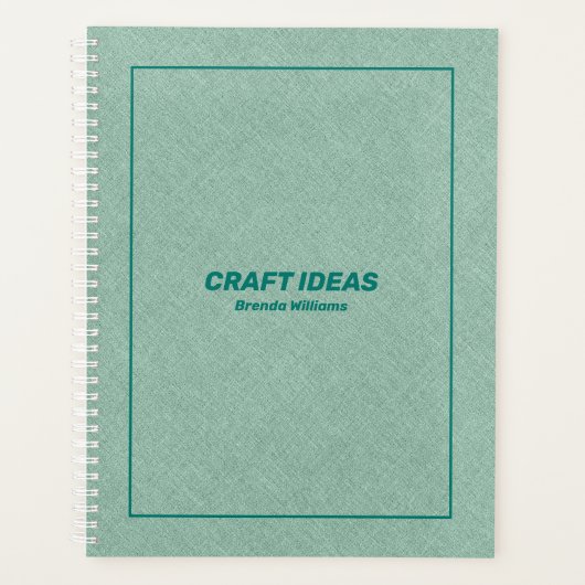 Lichtgroene faux linnen textuur planner (Voorkant)