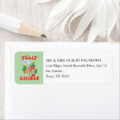 Lichtgroene Feliz Navidad Chili Uw adres bewerken Etiket (Insitu)