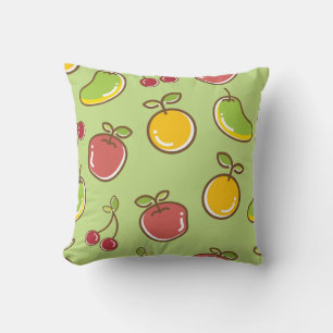 Lichtgroene Fruit Throw Kussen
