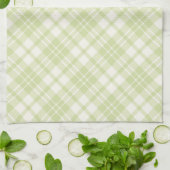 Lichtgroene geblokte keukenhanddoek (Gevouwen)