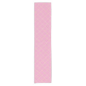 Lichtgroene gele cel roze geruite patroon. korte tafelloper (Voorkant)