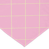 Lichtgroene gele cel roze geruite patroon. korte tafelloper (Hoek)
