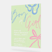 Lichtgroene Gender Reveal Party Invitation Acryl Bord (Hoek)