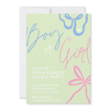 Lichtgroene Gender Reveal Party Invitation
