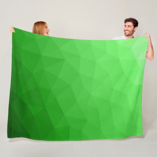 Lichtgroene geometrische mesh heldere patroon fleece deken (In situ)