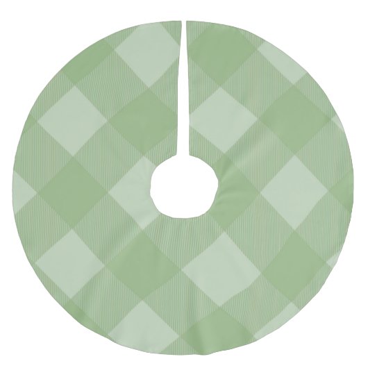 Lichtgroene geruite Gingham kerstboomkleed Kerstboom Rok (Voorkant)