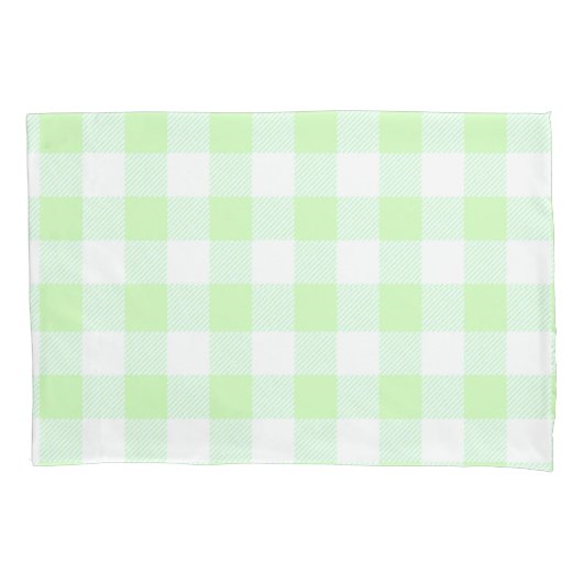lichtgroene gingham check kussensloop (Voorkant)