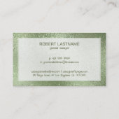 Lichtgroene gladde, iriserende textuur visitekaartje (Achterkant)