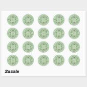 Lichtgroene glitter Eucalyptus Ronde Sticker (Vel)