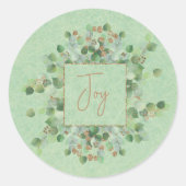 Lichtgroene glitter Eucalyptus Ronde Sticker (Voorkant)