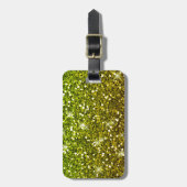 Lichtgroene goudglitters bagagelabel (Voorkant verticaal)