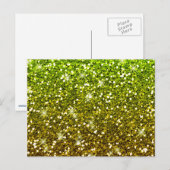 Lichtgroene goudglitters briefkaart (Voorkant / Achterkant)