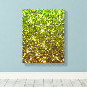 Lichtgroene goudglitters canvas afdruk (Insitu (Houten vloer))
