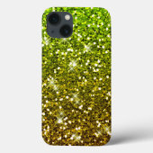 Lichtgroene goudglitters Case-Mate iPhone case (Achterkant)