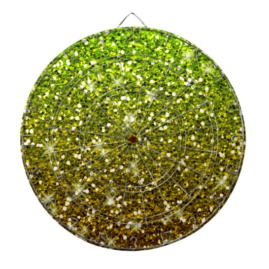 Lichtgroene goudglitters dartbord (Voorkant)