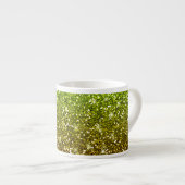 Lichtgroene goudglitters espresso kop (Voorkant rechts)