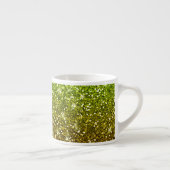 Lichtgroene goudglitters espresso kop (Rechts)
