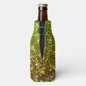 Lichtgroene goudglitters flesjeskoeler (Fles Achterkant)