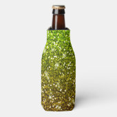 Lichtgroene goudglitters flesjeskoeler (Fles Voorkant)