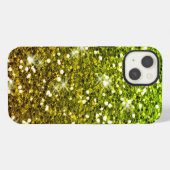 Lichtgroene goudglitters iPhone hoesje (Achterkant horizontaal)