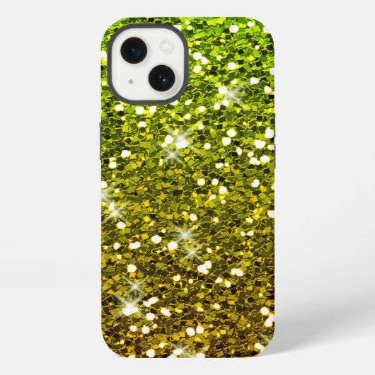 Lichtgroene goudglitters iPhone hoesje (Achterkant)