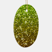 Lichtgroene goudglitters keramisch ornament (Rechts)