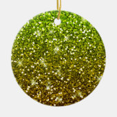 Lichtgroene goudglitters keramisch ornament (Voorkant)
