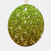 Lichtgroene goudglitters keramisch ornament (Links)